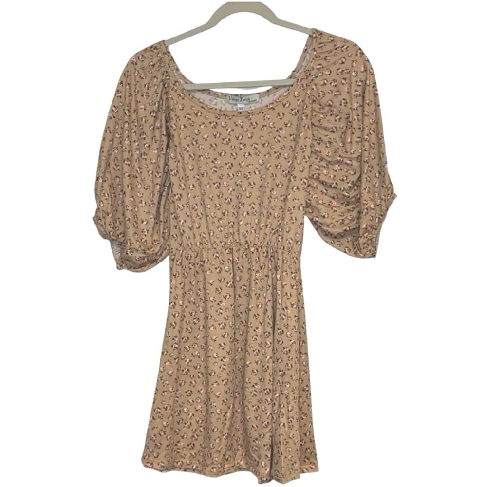 Velvet Torch Floral Puff Sleeve Mini Dress XS NWT Cottagecore Boho